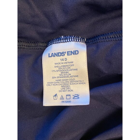 Lands End 18W Blue Tankini Swimsuit Set  Adjustable Straps Ruched Skirt Bottoms - Picture 8 of 8